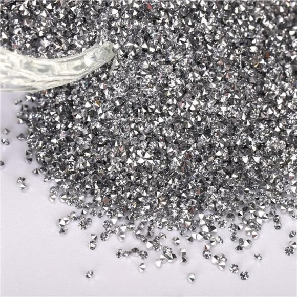 8000Pcs 1.2mm Glass Silver Nail Art Rhinestones-Pixie Dust Nail Crystals Small - Picture 1 of 5